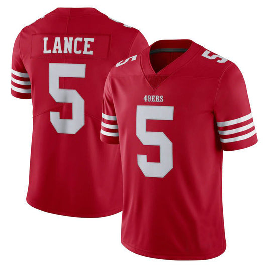SF.49ers 5 Trey Lance New Red Stitched American Football Jerseys 2022