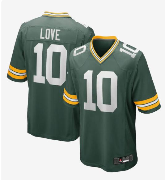 GB.Packers #10 Jordan Love Player Green Game Football Jerseys