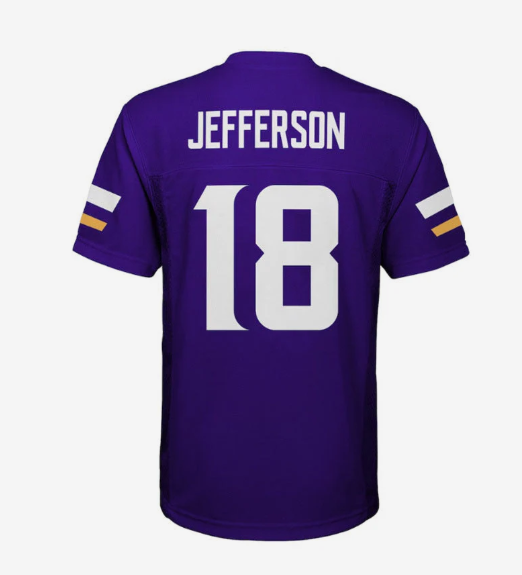 MN.Vikings #18 Justin Jefferson Game Player Jersey - Purple Stitched American Football Jerseys