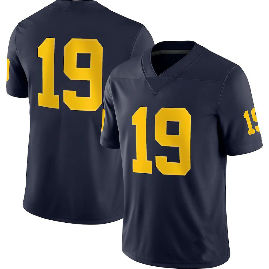 #19 M.Wolverines Jordan Brand Game Jersey Navy Stitched American College Jerseys