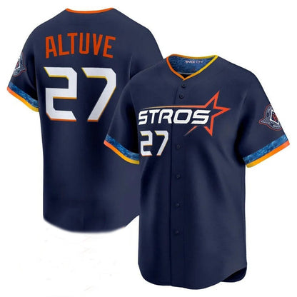 Houston Astros #27 Jose Altuve Navy 2025 City Connect Limited Stitched Baseball Jersey