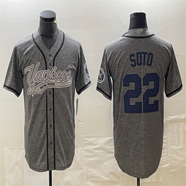 Los Angeles Dodgers #22 Juan Soto Gray Home Authentic Patch Jersey Baseball Jerseys