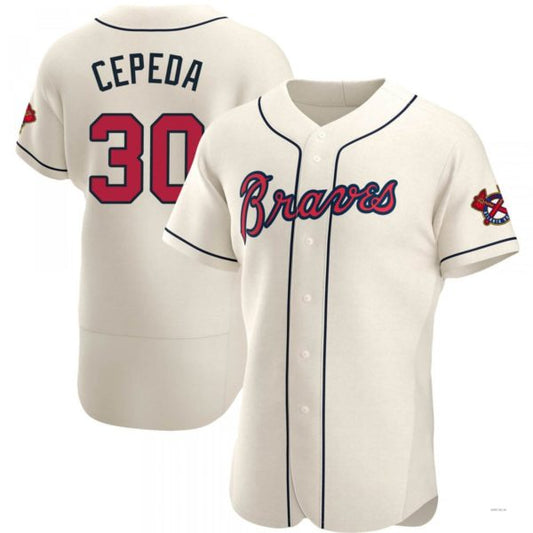 Atlanta Braves #30 Orlando Cepeda Cream Alternate Jersey Stitches Baseball Jerseys