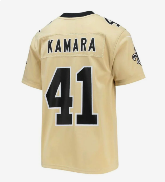 NO.Saints #41 Alvin Kamara Gold Inverted Team Player Game Football Jerseys