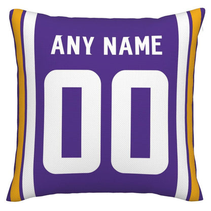Custom MN.Vikings Pillow Decorative Throw Pillow Case - Print Personalized Football Team Fans Name & Number Birthday Gift Football Pillows