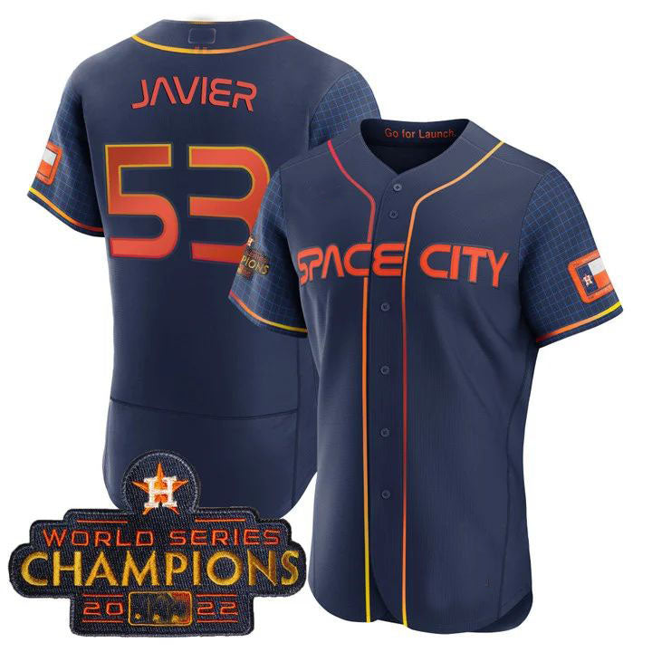 Houston Astros #53 CRISTIAN JAVIER 2023 SPACE CITY CHAMPIONS FLEX JERSEY ¨C blue ALL STITCHEDBaseball Jerseys