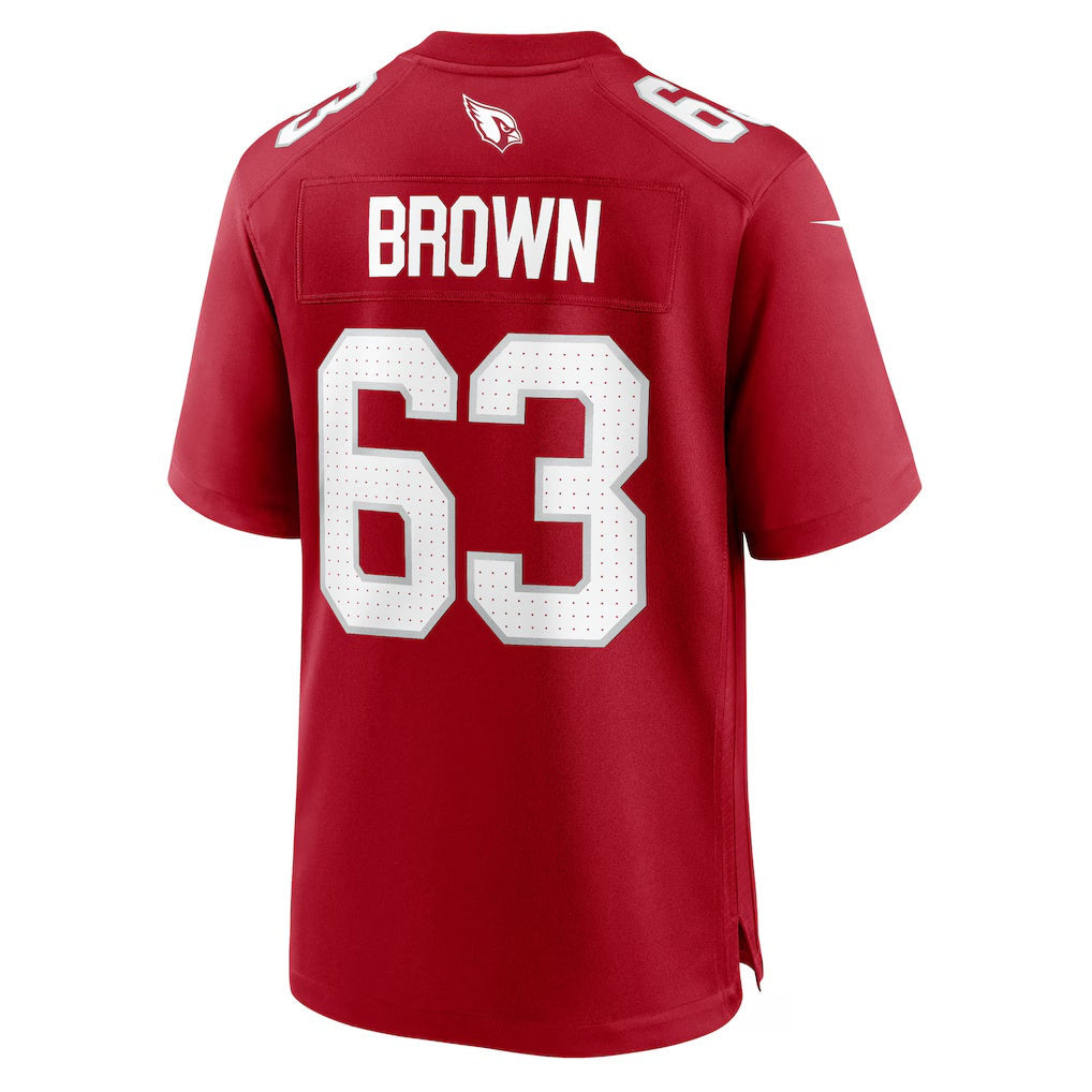 A.Cardinals #63 Evan Brown Cardinal Team Game Jersey Stitched American Football Jerseys