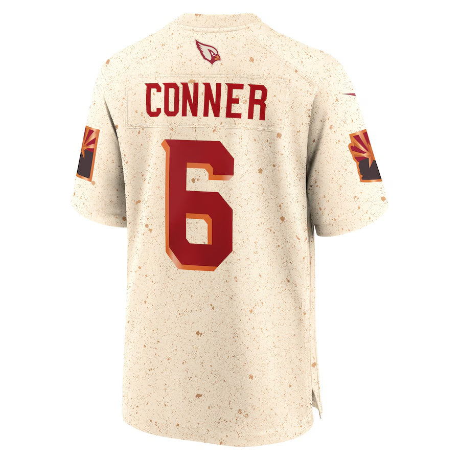 A.Cardinals #6 James Conner 2025 Rivalries Collection Game Jersey-Nery - Natural Stitched American Football Jersey-Nerys