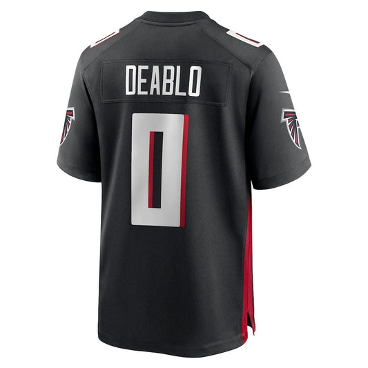 A.Falcons #0 Divine Deablo Black Team Game Jersey Stitched American Football Jerseys