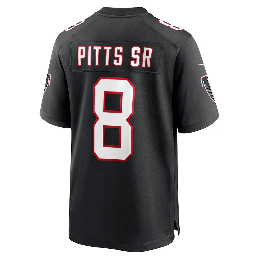A.Falcons #8 Kyle Pitts Sr. Black Alternate Game Stitched American Football Jerseys