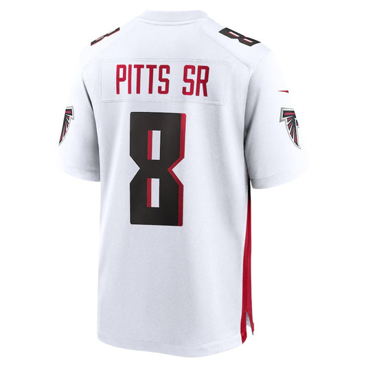 A.Falcons #8 Kyle Pitts Sr. White White Game Stitched American Football Jerseys