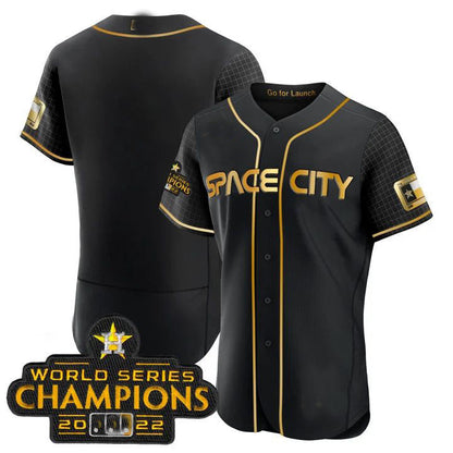 Houston Astros 2023 SPACE CITY CHAMPIONS FLEX JERSEY ¨CBLACK ALL STITCHEDBaseball Jerseys