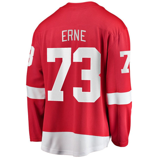 D.Red Wings #73 Adam Erne Fanatics Branded Home Breakaway Player Jersey Red Stitched American Hockey Jerseys CROVYIE