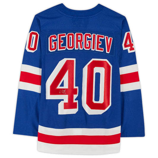NY.Rangers #40 Alexandar Georgiev Fanatics Authentic Autographed Blue Jersey Stitched American Hockey Jerseys CROVYIE