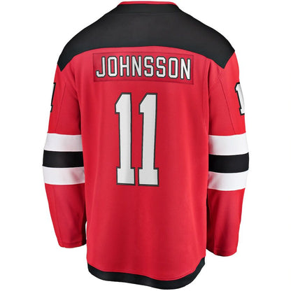 NJ.Devils #11 Andreas Johnsson Fanatics Branded Breakaway Player Jersey Red Stitched American Hockey Jerseys CROVYIE