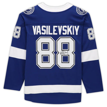 TB.Lightning #88 Andrei Vasilevskiy Fanatics Authentic Autographed Breakaway Jersey Blue Stitched American Hockey Jerseys CROVYIE