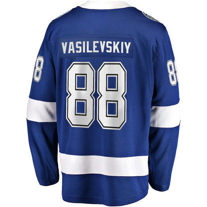TB.Lightning #88 Andrei Vasilevskiy Fanatics Branded Home 2022 Stanley Cup Final Breakaway Player Jersey  Blue Stitched American Hockey Jerseys CROVYIE