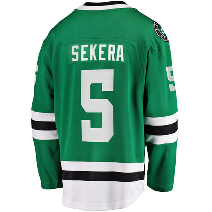 D.Stars #5 Andrej Sekera Fanatics Branded Breakaway Home Player Jersey Kelly Green Stitched American Hockey Jerseys CROVYIE