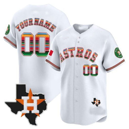 Custom Houston Astros Mexico Texas Patch Vapor Premier Limited ¨C All Stitched Baseball Jersey