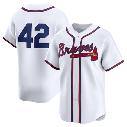 Atlanta Braves 2024 #42 Jackie Robinson Day Home Limited Jersey ¨C White Stitches Baseball Jerseys