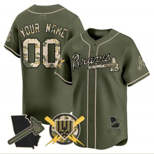Custom Atlanta Braves Armed Forces Day Vapor Premier Limited ¨C All Stitched Baseball Jersey