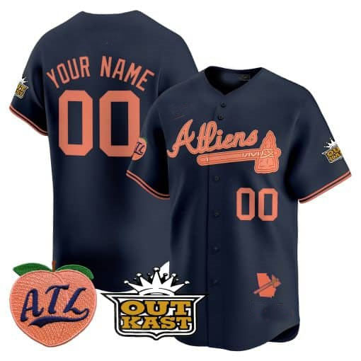 Custom Atlanta Braves Atliens & Peach Vapor Premier Limited ¨C All Stitched Baseball Jersey