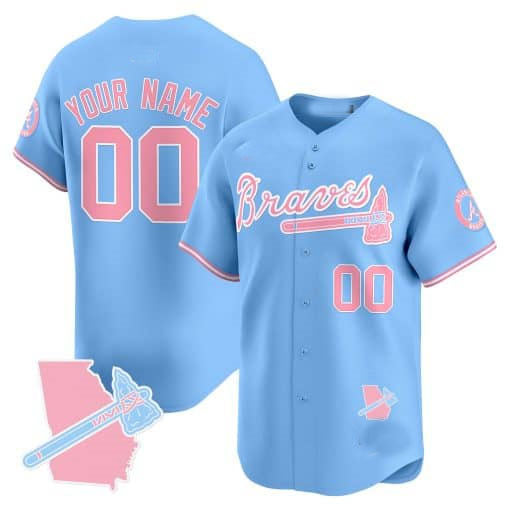 Custom Atlanta Braves Bubblegum Pink Vapor Premier Limited ¨C All Stitched Baseball Jersey
