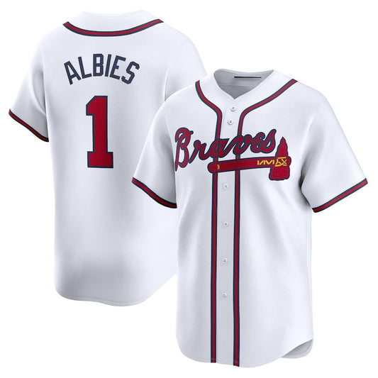 Atlanta Braves #1 Ozzie Albies Home Limited Player Jersey - White Baseball Jerseys
