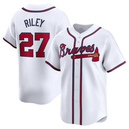 Atlanta Braves #27 Austin Riley Home Limited Player Jersey - White Baseball Jerseys