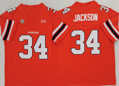 A.Tigers #34 Bo Jackson Orange 2024 F.U.S.E. Limited Stitched American College Jerseys