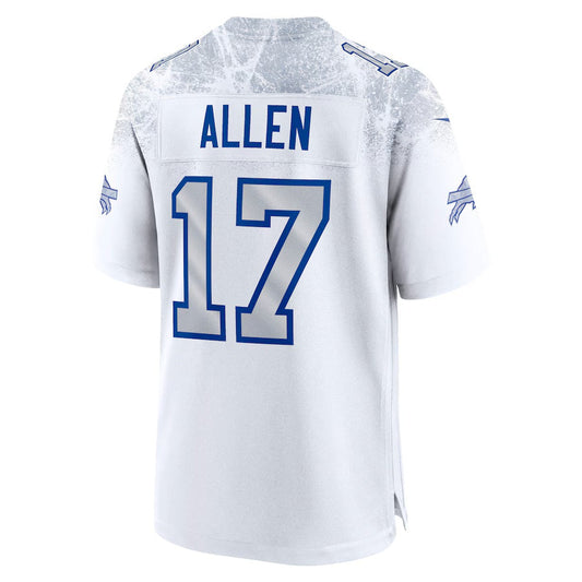 B.Bills #17 Josh Allen 2025 Rivalries Collection Game Jersey-Nery - White Football Stitched American Jersey-Nerys