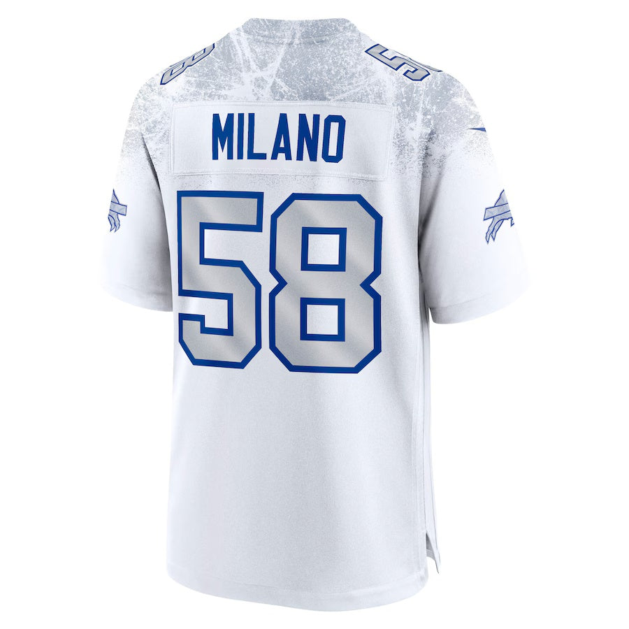 B.Bills #58 Matt Milano 2025 Rivalries Collection Game Jersey-Nery - White Football Stitched American Jersey-Nerys