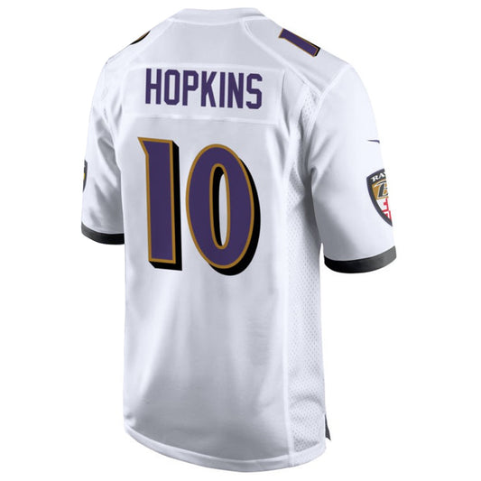 B.Ravens #10 DeAndre Hopkins Player White Home Game Football Jerseys