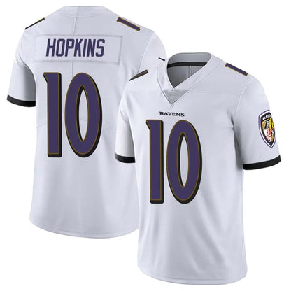 B.Ravens #10 DeAndre Hopkins Player White Vapor Limited Football Jerseys