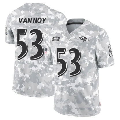 B.Ravens #53 Kyle Van Noy Player Arctic Camo Salute to Service Limited Football Jerseys