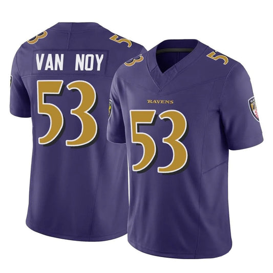 B.Ravens #53 Kyle Van Noy Player Purple Vapor F.U.S.E. Limited Football Jerseys