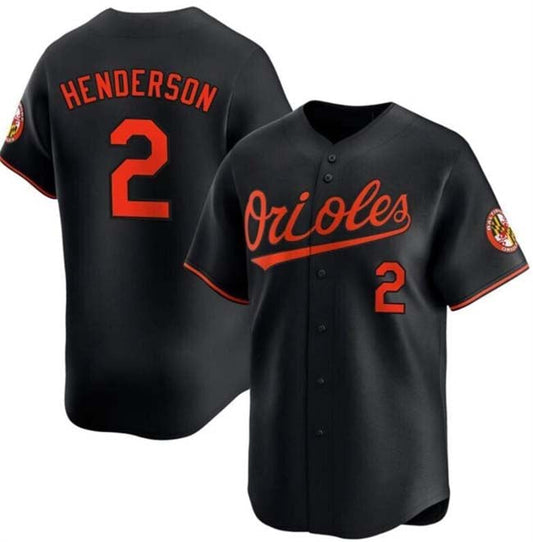 Baltimore Orioles #2 Gunnar Henderson Black Alternate Limited Stitched Baseball Jersey