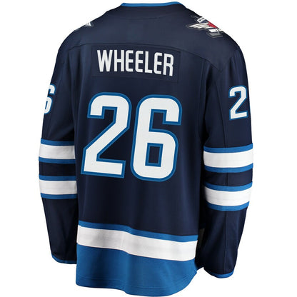 W.Jets #26 Blake Wheeler Fanatics Branded Breakaway Replica Jersey Navy Stitched American Hockey Jerseys CROVYIE