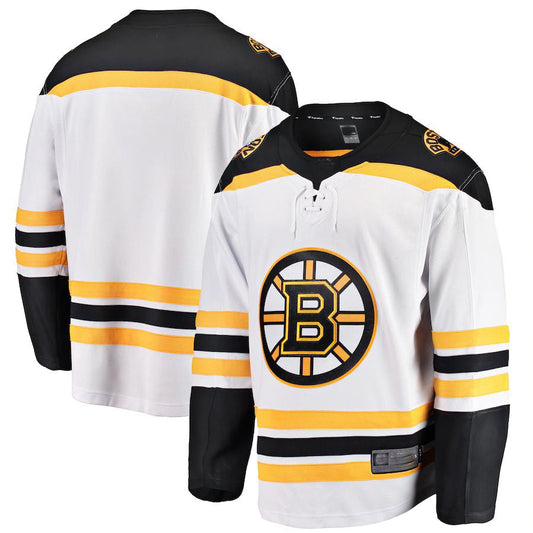 B.Bruins Fanatics Branded Breakaway Away Jersey White Stitched American Hockey Jerseys CROVYIE