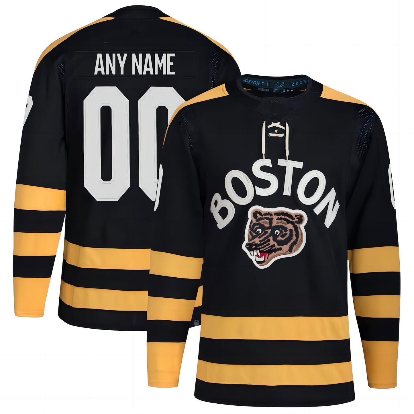 B.Bruins 2023 Winter Classic Authentic Custom Jersey - Black Stitched American Hockey Jerseys CROVYIE