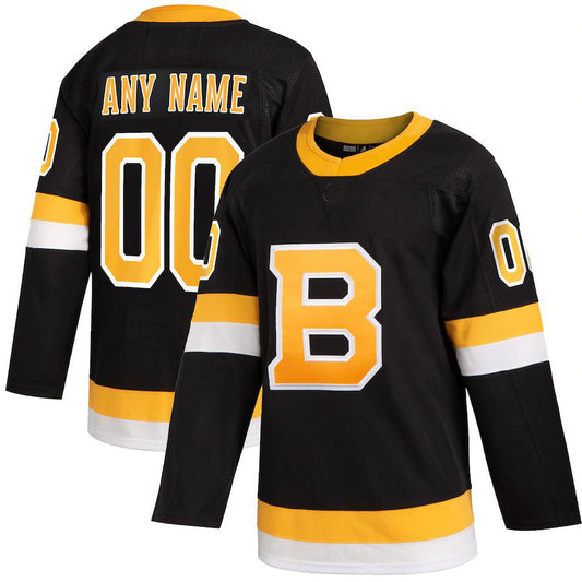 Custom B.Bruins Alternate Authentic Jersey Black Stitched American Hockey Jerseys CROVYIE