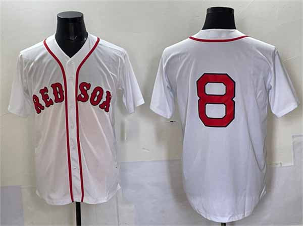 Boston Red Sox #8 Carl Yastrzemski White Cool Base Stitched Baseball Jersey
