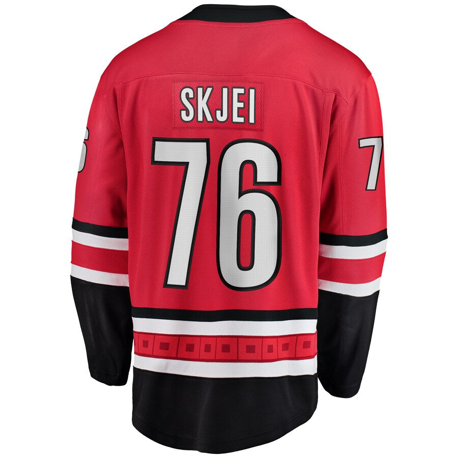 C.Hurricanes #76 Brady Skjei Fanatics Branded Breakaway Player Jersey Red Stitched American Hockey Jerseys CROVYIE