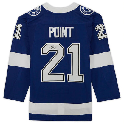 TB.Lightning #21 Brayden Point Fanatics Authentic Autographed Stanley Cup Champions with 2021 Stanley Cup Final Patch Blue Stitched American Hockey Jerseys CROVYIE