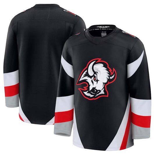 B.Sabres Fanatics Alternate Premium Jersey - Black Stitched American Hockey Jerseys CROVYIE
