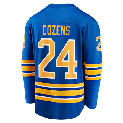 B.Sabres #24 Dylan Cozens Fanatics Home Breakaway Player Jersey - Royal Stitched American Hockey Jerseys CROVYIE
