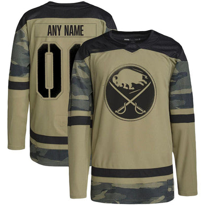Custom B.Sabres Military Appreciation Team Authentic Practice Jersey Camo Stitched American Hockey Jerseys CROVYIE