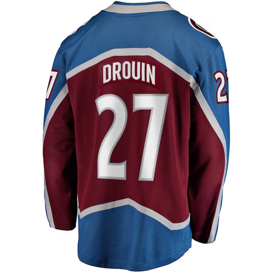 C.Avalanche #27 Jonathan Drouin Fanatics Home Breakaway Jersey - Maroon Stitched American Hockey Jerseys CROVYIE