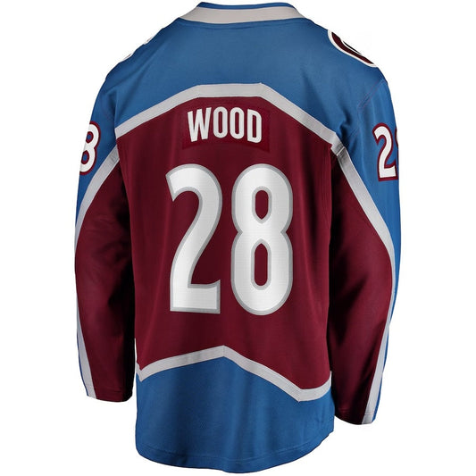 C.Avalanche #28 Miles Wood Fanatics Home Breakaway Jersey - Maroon Stitched American Hockey Jerseys CROVYIE