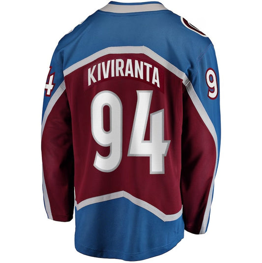 C.Avalanche #94 Joel Kiviranta Fanatics Home Premier Breakaway Player Jersey - Maroon Stitched American Hockey Jerseys CROVYIE